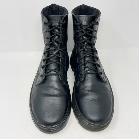 Doc Martens Combs Leather Black Combat Boots 10M/11L 8 Eye - Picture 3 of 10